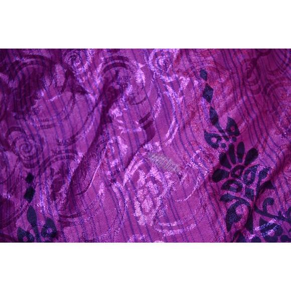 Darn Good Yard Ankle Length Sari Silk Wrap Skirt Size 4-12 Repaired - Picture 4 of 9